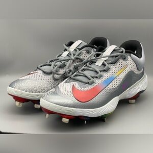 Nike Alpha Huarache Elite 4 Metal Baseball Cleats Rainbow Mens 12 FZ3328-001 NEW
